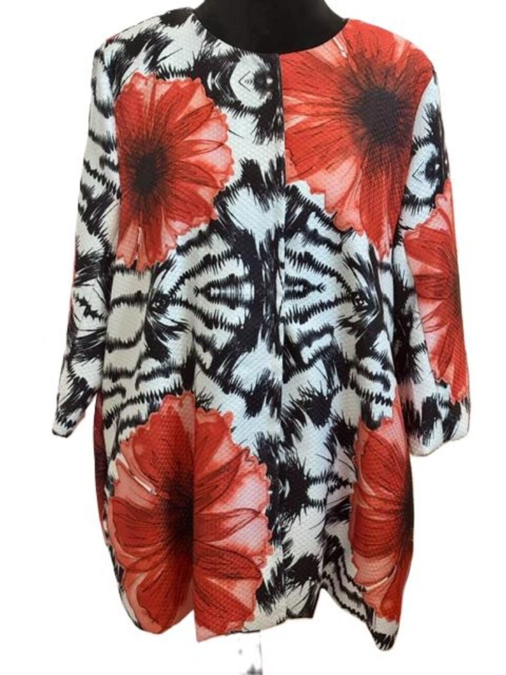 Dressy Swing Jacket - Beautiful bold pattern and colors!